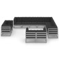 vidaXL Set Divani da Giardino 12pz con Cuscini Grigio Massello di Pino vidaXL Set Divani da Giardino 12pz con Cuscini Grigio Massello di Pino