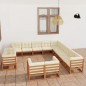 vidaXL Set Divani Giardino 13pz Cuscini Marrone Miele in Pino Massello vidaXL Set Divani Giardino 13pz Cuscini Marrone Miele in Pino Massello