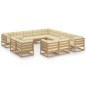 vidaXL Set Divani Giardino 13pz Cuscini Marrone Miele in Pino Massello vidaXL Set Divani Giardino 13pz Cuscini Marrone Miele in Pino Massello