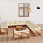 vidaXL Set Divani da Giardino 14 pz Cuscini Miele in Massello di Pino