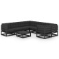 vidaXL Set Divani da Giardino 9 pz con Cuscini Massello di Pino Nero vidaXL Set Divani da Giardino 9 pz con Cuscini Massello di Pino Nero