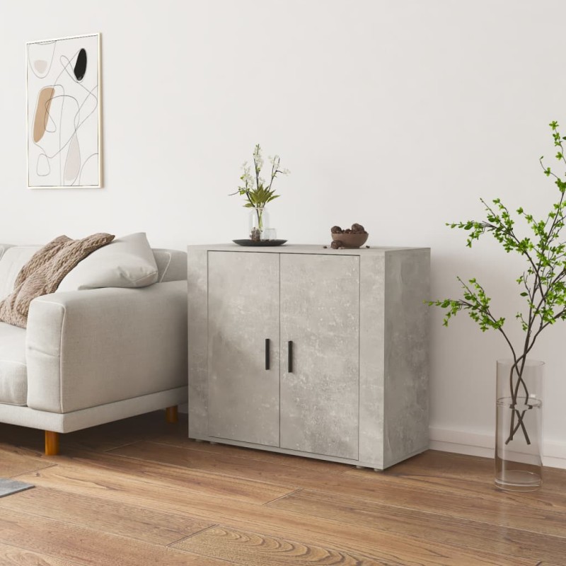 Credenza Grigio Cemento 80x33x70 cm in Legno Multistrato Credenza Grigio Cemento 80x33x70 cm in Legno Multistrato