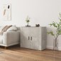 Credenza Grigio Cemento 80x33x70 cm in Legno Multistrato Credenza Grigio Cemento 80x33x70 cm in Legno Multistrato
