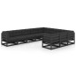 vidaXL Set Divani da Giardino 10 pz con Cuscini Massello di Pino Nero