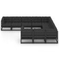 vidaXL Set Divani da Giardino 10 pz con Cuscini Massello di Pino Nero