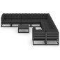 vidaXL Set Divani da Giardino 11 pz con Cuscini Massello di Pino Nero vidaXL Set Divani da Giardino 11 pz con Cuscini Massello di Pino Nero