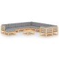 vidaXL Set Divani da Giardino 12 pz con Cuscini Legno Massello di Pino vidaXL Set Divani da Giardino 12 pz con Cuscini Legno Massello di Pino