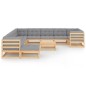 vidaXL Set Divani da Giardino 12 pz con Cuscini Legno Massello di Pino vidaXL Set Divani da Giardino 12 pz con Cuscini Legno Massello di Pino