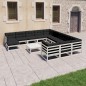 vidaXL Set Divani da Giardino 13 pz Cuscini Bianchi Massello di Pino vidaXL Set Divani da Giardino 13 pz Cuscini Bianchi Massello di Pino