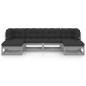 vidaXL Set Divani da Giardino 6 pz Grigio Cuscini Massello di Pino vidaXL Set Divani da Giardino 6 pz Grigio Cuscini Massello di Pino