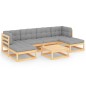 vidaXL Set Divani da Giardino 7 pz con Cuscini Legno Massello di Pino vidaXL Set Divani da Giardino 7 pz con Cuscini Legno Massello di Pino