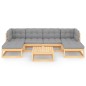 vidaXL Set Divani da Giardino 7 pz con Cuscini Legno Massello di Pino vidaXL Set Divani da Giardino 7 pz con Cuscini Legno Massello di Pino