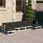 vidaXL Set Divani da Giardino 7 pz con Cuscini Massello di Pino Bianco vidaXL Set Divani da Giardino 7 pz con Cuscini Massello di Pino Bianco