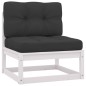 vidaXL Set Divani da Giardino 7 pz con Cuscini Massello di Pino Bianco vidaXL Set Divani da Giardino 7 pz con Cuscini Massello di Pino Bianco