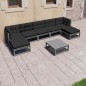 vidaXL Set Divani da Giardino 8 pz Grigio Cuscini Massello di Pino vidaXL Set Divani da Giardino 8 pz Grigio Cuscini Massello di Pino