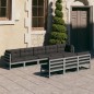 vidaXL Set Divani da Giardino 8 pz con Cuscini Grigio Massello di Pino