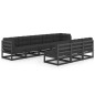 vidaXL Set Divani da Giardino 8 pz con Cuscini Massello di Pino Nero vidaXL Set Divani da Giardino 8 pz con Cuscini Massello di Pino Nero