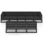 vidaXL Set Divani da Giardino 8 pz con Cuscini Massello di Pino Nero vidaXL Set Divani da Giardino 8 pz con Cuscini Massello di Pino Nero