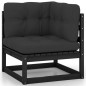 vidaXL Set Divani da Giardino 8 pz con Cuscini Massello di Pino Nero vidaXL Set Divani da Giardino 8 pz con Cuscini Massello di Pino Nero