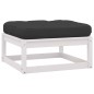 vidaXL Set Divani da Giardino 11 pz Cuscini Bianchi Massello di Pino vidaXL Set Divani da Giardino 11 pz Cuscini Bianchi Massello di Pino