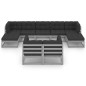vidaXL Set Divani da Giardino 9 pz con Cuscini Grigio Massello di Pino vidaXL Set Divani da Giardino 9 pz con Cuscini Grigio Massello di Pino