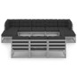 vidaXL Set Divani da Giardino 10pz con Cuscini Grigio Massello di Pino vidaXL Set Divani da Giardino 10pz con Cuscini Grigio Massello di Pino