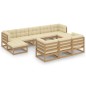 vidaXL Set Salotto Giardino e Cuscini 10 pz Legno Massello Pino Ambra vidaXL Set Salotto Giardino e Cuscini 10 pz Legno Massello Pino Ambra