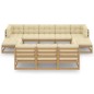 vidaXL Set Salotto Giardino e Cuscini 10 pz Legno Massello Pino Ambra vidaXL Set Salotto Giardino e Cuscini 10 pz Legno Massello Pino Ambra