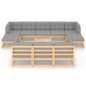 vidaXL Set Divani da Giardino 11 pz con Cuscini Legno Massello di Pino