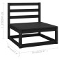 vidaXL Set Divani da Giardino 11 pz con Cuscini Massello di Pino Nero vidaXL Set Divani da Giardino 11 pz con Cuscini Massello di Pino Nero