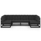 vidaXL Set Divani da Giardino 6 pz con Cuscini Massello di Pino Nero vidaXL Set Divani da Giardino 6 pz con Cuscini Massello di Pino Nero
