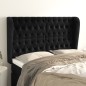 Testiera ad Orecchio Nera 163x23x118/128 cm in Velluto Testiera ad Orecchio Nera 163x23x118/128 cm in Velluto