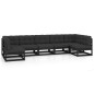 vidaXL Set Divani da Giardino 7 pz con Cuscini Massello di Pino Nero vidaXL Set Divani da Giardino 7 pz con Cuscini Massello di Pino Nero
