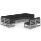 vidaXL Set Divani da Giardino 9 pz Grigio Cuscini Massello di Pino vidaXL Set Divani da Giardino 9 pz Grigio Cuscini Massello di Pino