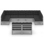 vidaXL Set Divani da Giardino 9 pz Grigio Cuscini Massello di Pino vidaXL Set Divani da Giardino 9 pz Grigio Cuscini Massello di Pino