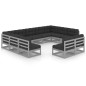 vidaXL Set Divani da Giardino 11 pz Grigio Cuscini Massello di Pino