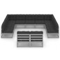 vidaXL Set Divani da Giardino 11 pz Grigio Cuscini Massello di Pino