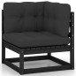 vidaXL Set Divani da Giardino 11 pz con Cuscini Massello di Pino Nero vidaXL Set Divani da Giardino 11 pz con Cuscini Massello di Pino Nero