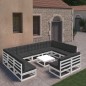 vidaXL Set Divani da Giardino 12 pz Cuscini Bianchi Massello di Pino vidaXL Set Divani da Giardino 12 pz Cuscini Bianchi Massello di Pino