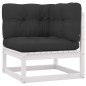 vidaXL Set Divani da Giardino 12 pz Cuscini Bianchi Massello di Pino vidaXL Set Divani da Giardino 12 pz Cuscini Bianchi Massello di Pino