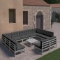 vidaXL Set Divani da Giardino 12pz con Cuscini Grigio Massello di Pino vidaXL Set Divani da Giardino 12pz con Cuscini Grigio Massello di Pino
