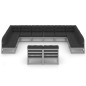 vidaXL Set Divani da Giardino 12pz con Cuscini Grigio Massello di Pino vidaXL Set Divani da Giardino 12pz con Cuscini Grigio Massello di Pino