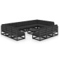 vidaXL Set Divani da Giardino 14 pz con Cuscini Massello di Pino Nero vidaXL Set Divani da Giardino 14 pz con Cuscini Massello di Pino Nero