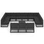 vidaXL Set Divani da Giardino 14 pz con Cuscini Massello di Pino Nero vidaXL Set Divani da Giardino 14 pz con Cuscini Massello di Pino Nero