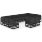 vidaXL Set Divani da Giardino 12 pz con Cuscini Massello di Pino Nero