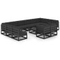vidaXL Set Divani da Giardino 13 pz con Cuscini Massello di Pino Nero vidaXL Set Divani da Giardino 13 pz con Cuscini Massello di Pino Nero