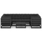 vidaXL Set Divani da Giardino 7 pz con Cuscini Massello di Pino Nero vidaXL Set Divani da Giardino 7 pz con Cuscini Massello di Pino Nero