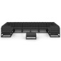 vidaXL Set Divani da Giardino 11 pz con Cuscini Massello di Pino Nero vidaXL Set Divani da Giardino 11 pz con Cuscini Massello di Pino Nero