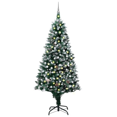 vidaXL Set Albero Natale Artificiale con LED Palline e Pigne 240 cm  