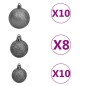 vidaXL Set Albero Natale Artificiale con LED Palline e Pigne 240 cm vidaXL Set Albero Natale Artificiale con LED Palline e Pigne 240 cm